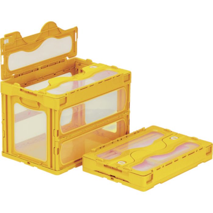 サンコー フタ一体型折りたたみコンテナー 559230 マドコンC-60Bイエロー(Tcode:7958749)