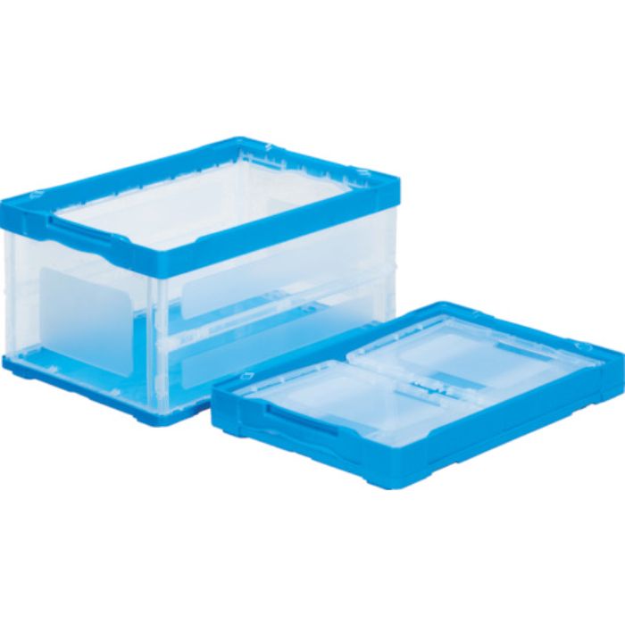 サンコー 折りたたみコンテナー 558990 オリコンF41B 透明ブルー(Tcode:8188795)