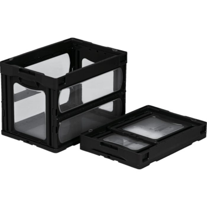 サンコー 折りたたみコンテナー 559240 マドコンO-60Bブラック(Tcode:7958765)