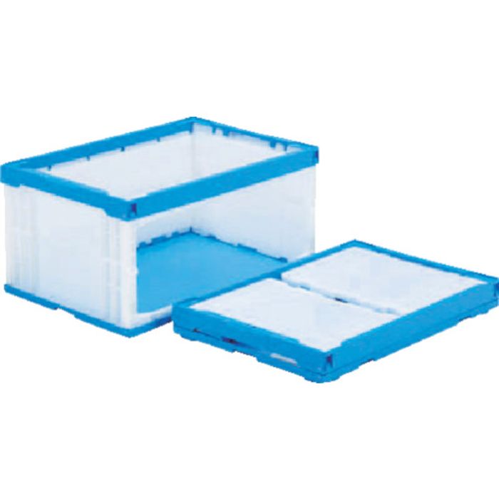 サンコー 折りたたみコンテナー 555870 オリコンラックP75B-D(長側扉なし)ブルー/ホワイト(Tcode:4797396)