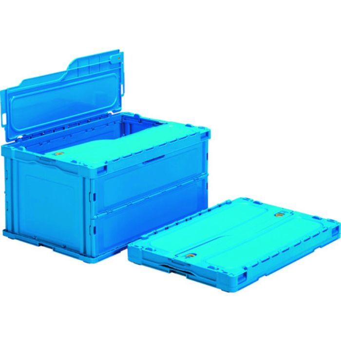 サンコー フタ一体型折りたたみコンテナー 560050 ペタンコCー75Bブルー(Tcode:1491879)