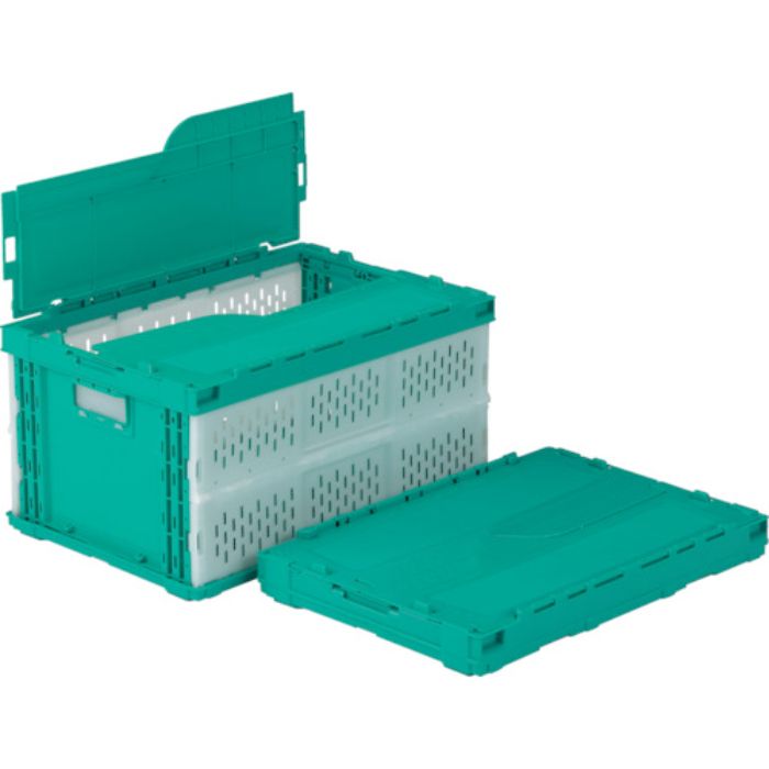 サンコー フタ一体型折りたたみコンテナー 558570 ペタンコC-41Aグリーン/ホワイト(Tcode:3425312)