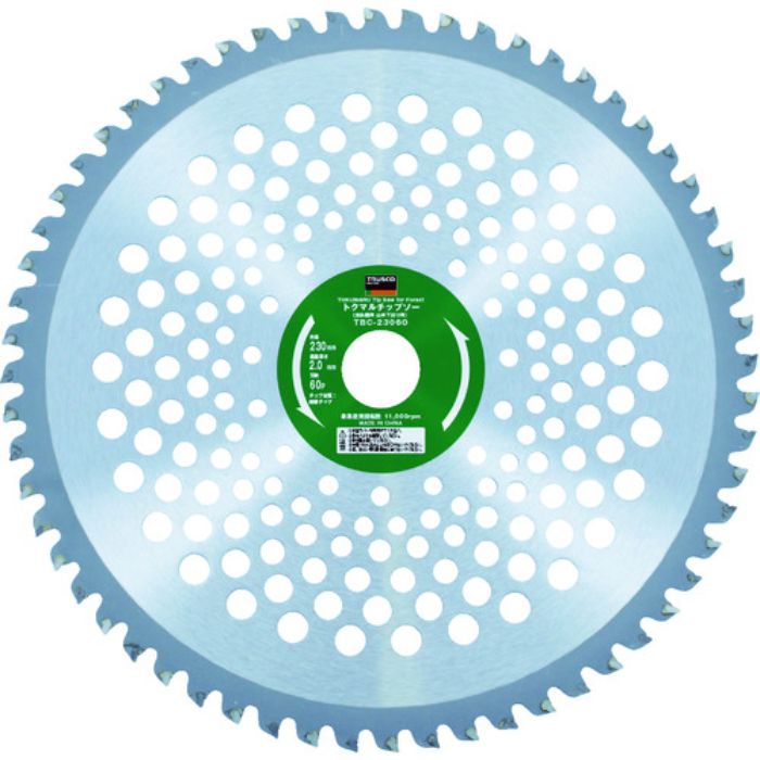 TRUSCO トクマルチップソー刈払機用山林下刈り用 230X25.4X60P(Tcode:8370570)