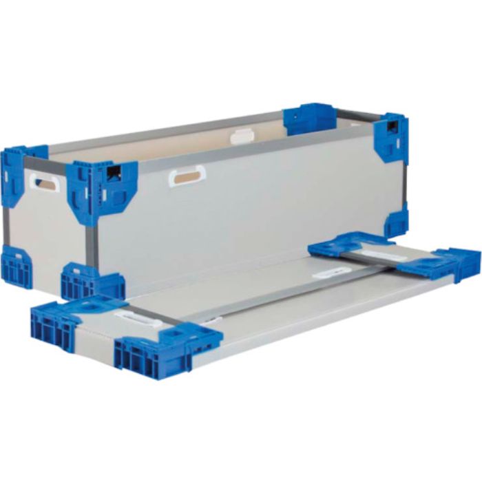 リス テクセルハイブリッド折りたたみコンテナー 608624 長尺折り畳みコンテナRS-SMグレー/ダークブルー1090×365×250(Tcode:3223387)