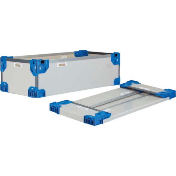 リス テクセルハイブリッド折りたたみコンテナー 608631 長尺折り畳みコンテナRS-SMグレー/ダークブルー1090×545×250(Tcode:3223390)