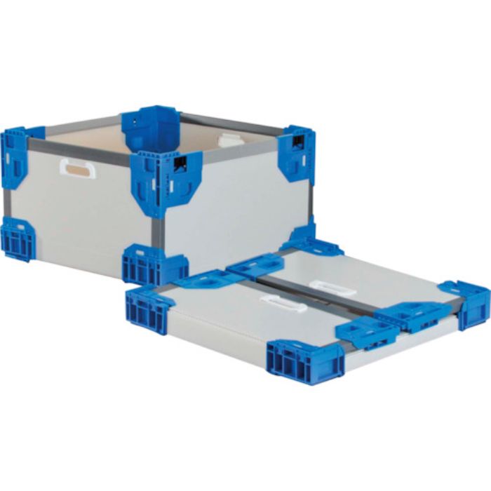 リス テクセルハイブリッド折りたたみコンテナー 637488 長尺折り畳みコンテナRS-SMグレー/ダークブルー545×545×300(Tcode:3223403)