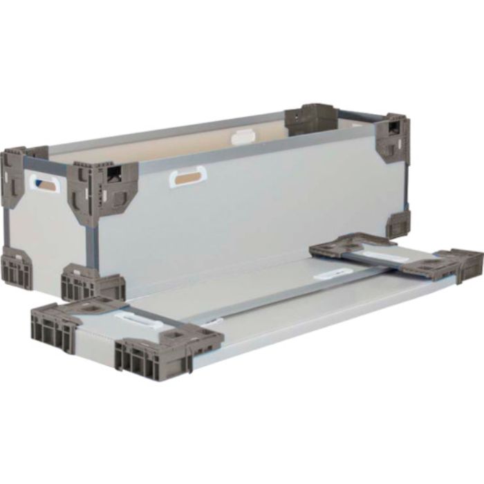 リス テクセルハイブリッド折りたたみコンテナー 637433 長尺折り畳みコンテナRS-SMグレー/グレー1090×365×250(Tcode:3223405)