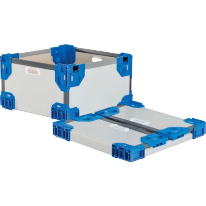 リス テクセルハイブリッド折りたたみコンテナー 637495 長尺折り畳みコンテナRS-SMナチュラル/ダークブルー545×545×300(Tcode:3223392)