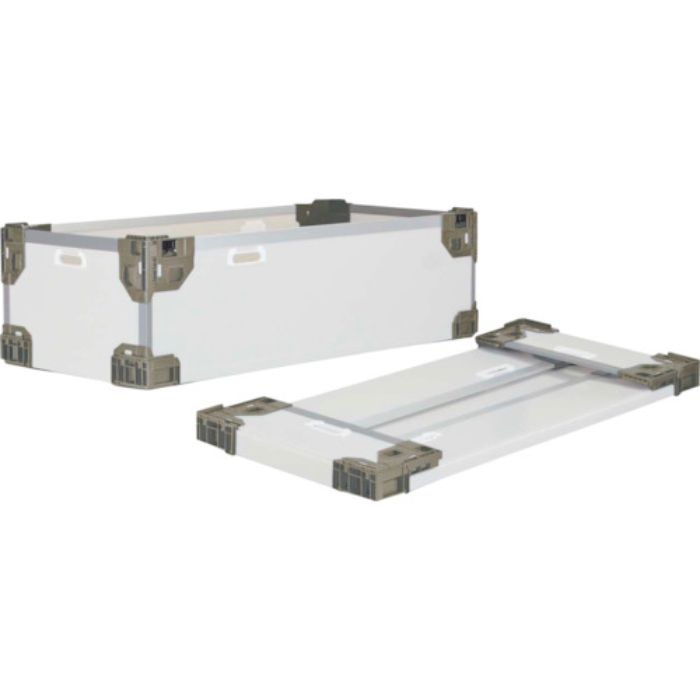 リス テクセルハイブリッド折りたたみコンテナー 637471 長尺折り畳みコンテナTE-RS-SMナチュラル/グレー1090×545×250(Tcode:3223409)