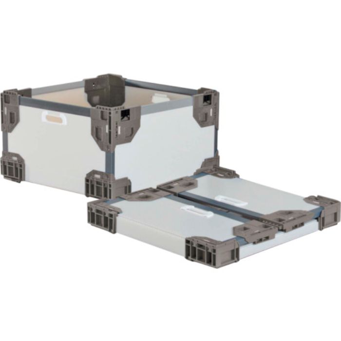 リス テクセルハイブリッド折りたたみコンテナー 637518 長尺折り畳みコンテナTE-RS-SMナチュラル/グレー545×545×300(Tcode:3223391)