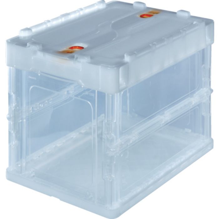 TRUSCO オリコン 薄型折りたたみコンテナ 20L ロックフタ付 透明 透明(Tcode:3677766)