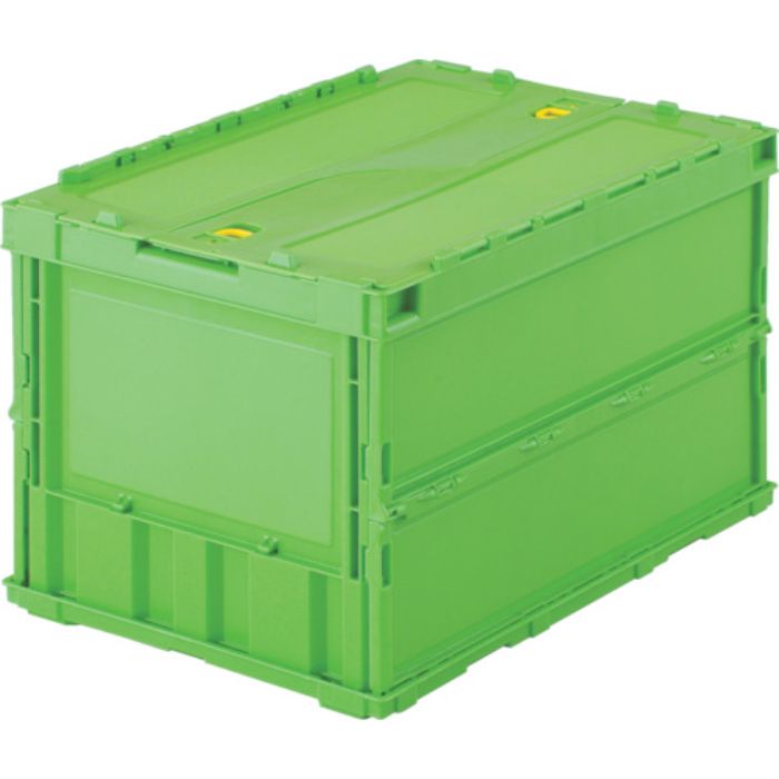 TRUSCO オリコン 薄型折りたたみコンテナ 50L ロックフタ付 グリーン 緑(Tcode:3449297)