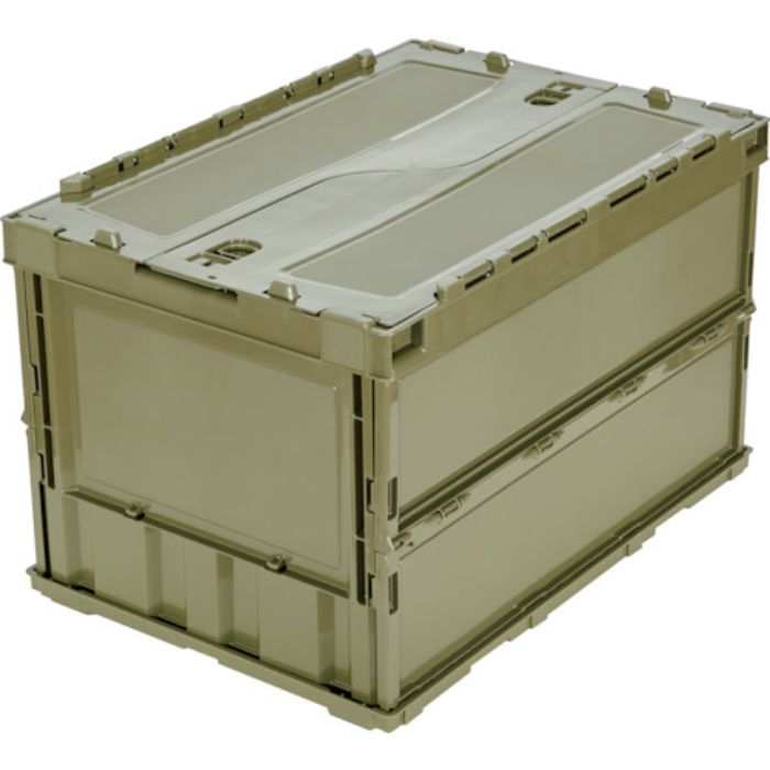 TRUSCO オリコン 薄型折りたたみコンテナ 50L ロックフタ付 OD色(Tcode:2594771)