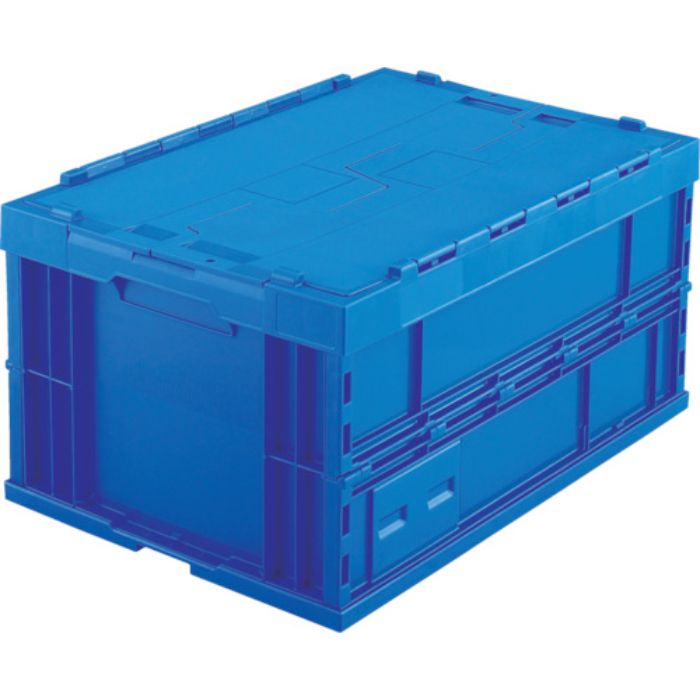 TRUSCO 折りたたみコンテナフタ付 75L ダークブルー(Tcode:3449556)