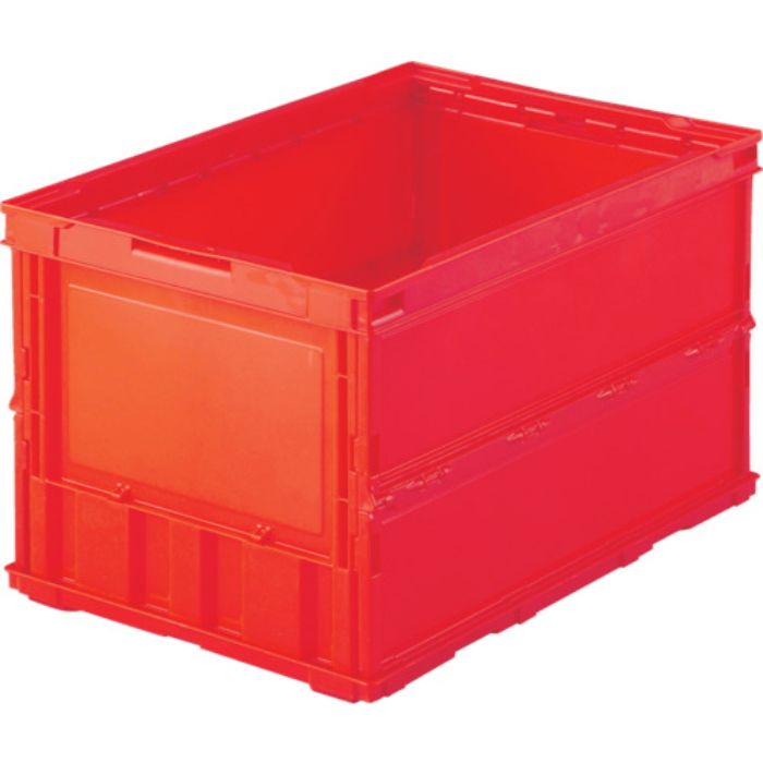 TRUSCO オリコン 薄型折りたたみコンテナ 50L レッド 赤(Tcode:3449386)
