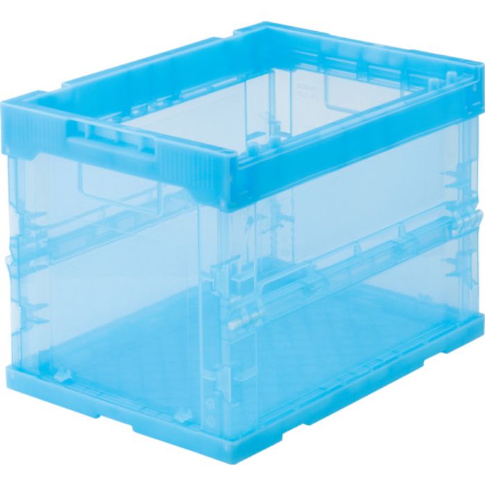 TRUSCO オリコン α折りたたみコンテナ スケルコン 20L 透明ブルー 青(Tcode:3638766)