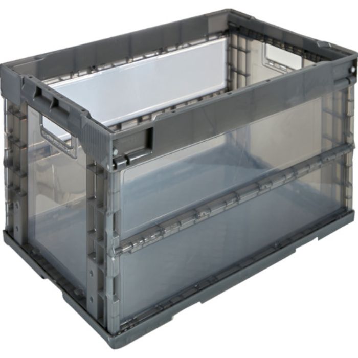 TRUSCO オリコン α折りたたみコンテナ 50L 透明ブラック(Tcode:3677779)