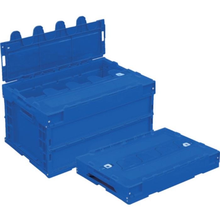 TRUSCO オリコン α折りたたみコンテナ 40L スライドロックフタ付 ダークブルー ダークブルー(Tcode:3677767)