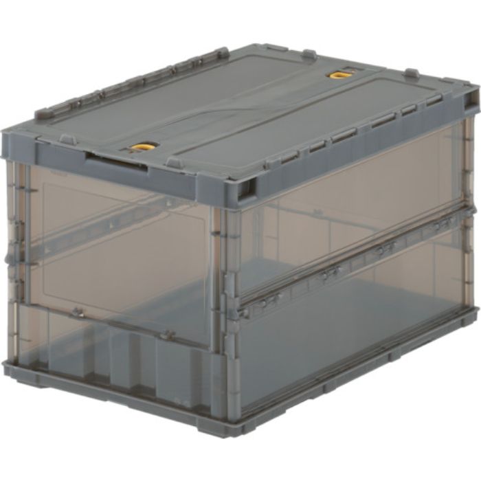 TRUSCO オリコン 薄型折りたたみコンテナ スケルコン 50L ロックフタ付 透明ブラウン ブラウン(Tcode:2073368)