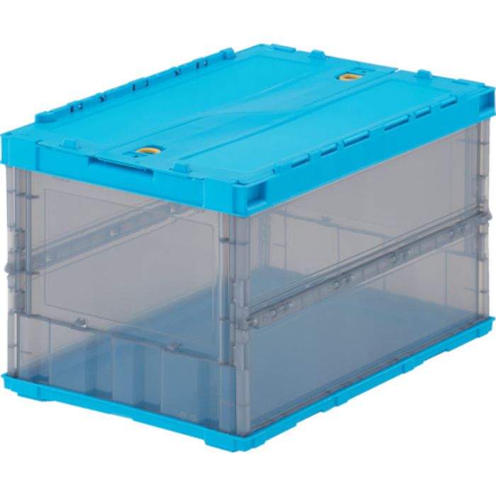 TRUSCO オリコン 薄型折りたたみコンテナ スケルコン 50L ロックフタ付 ブルー/透明ブラック ブルーツートン(Tcode:2073369)