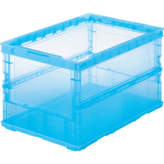 TRUSCO オリコン 薄型折りたたみコンテナ スケルコン 50L 透明ブルー 青(Tcode:3449491)
