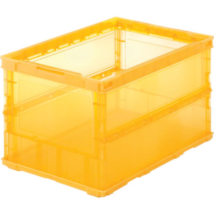 TRUSCO オリコン 薄型折りたたみコンテナ スケルコン 50L 透明オレンジ オレンジ(Tcode:3449513)