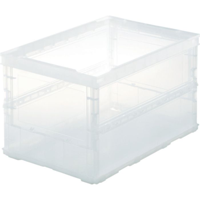 TRUSCO オリコン 薄型折りたたみコンテナ スケルコン 50L 透明 透明(Tcode:3449530)