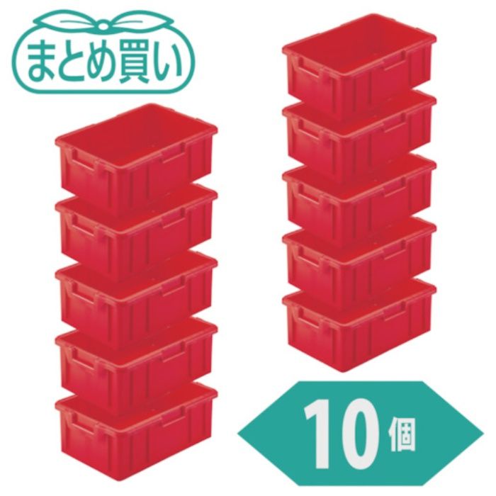 TRUSCO(トラスコ)　まとめ買い　NS型コンテナ　10L　レッド　10個(Tcode:5390616)