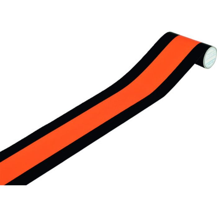 緑十字 配管識別テープ 黄赤/黒(危険表示) AH514(中) 100mm幅×2m アルミ(Tcode:1064634)