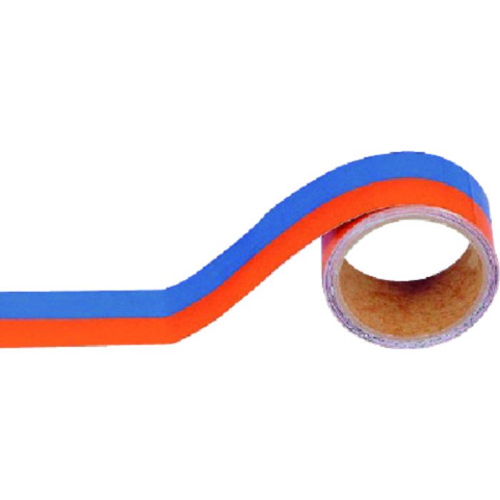 ユニット 配管識別テープ 青/黄赤(小)・アルミ・50mm幅X5m(Tcode:7414889)