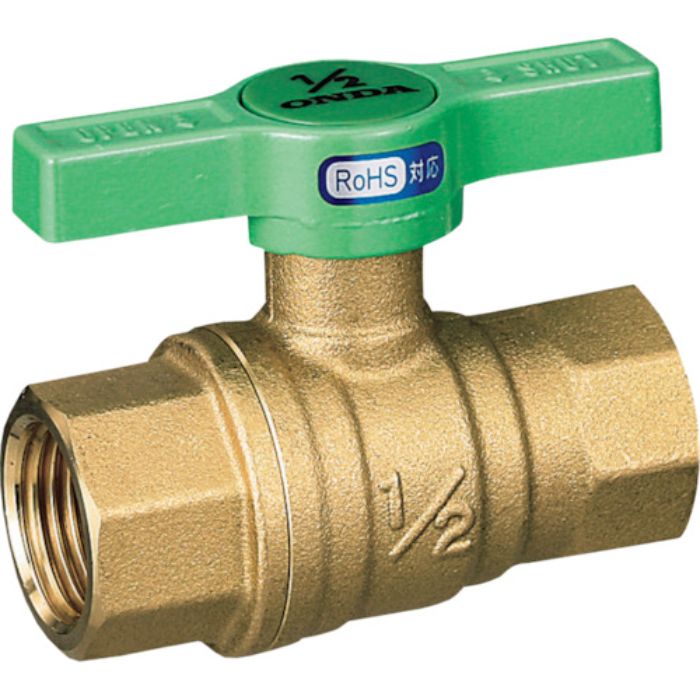 オンダ製作所 FF型(フルボール) RoHS指令対応 Rc1/4×Rc1/4 グリーンTハンドル(Tcode:2673641)