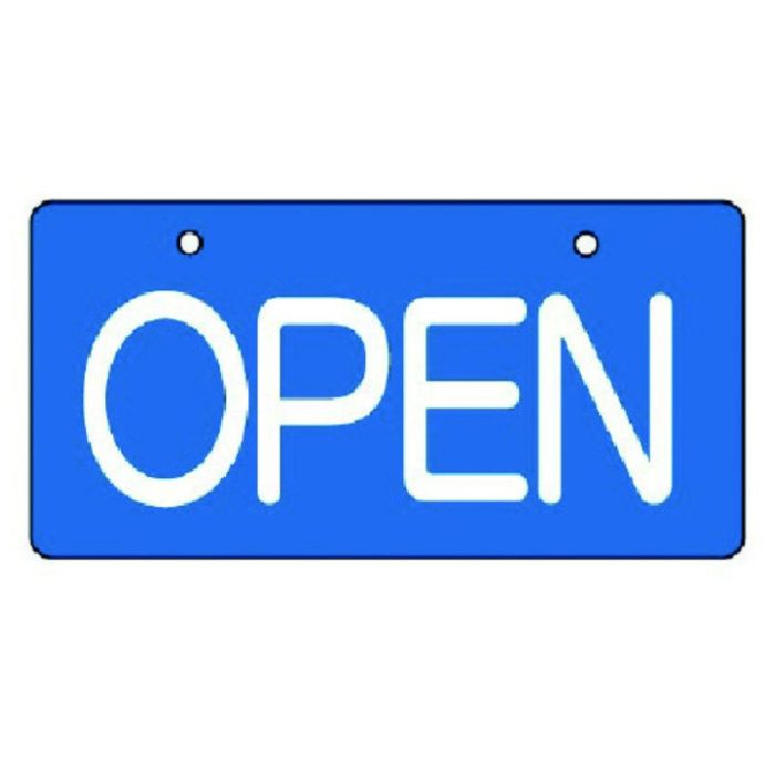ユニット　バルブ開閉表示板　OPEN・青地・5枚組・60×120