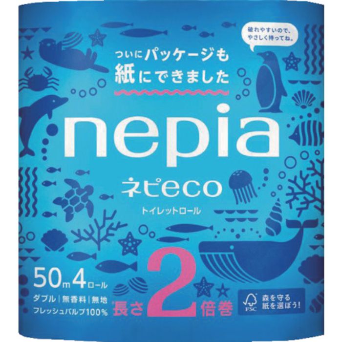 ネピア ネピアECOトイレットロール4R2倍巻ダブル(Tcode:3691255)