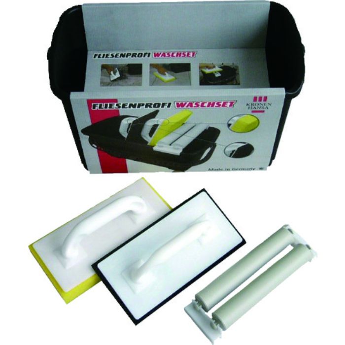 K/H 床洗浄セット バケツ22L 黒 ウォッシュフロート・塗布フロート・すすぎ(Tcode:8369858)