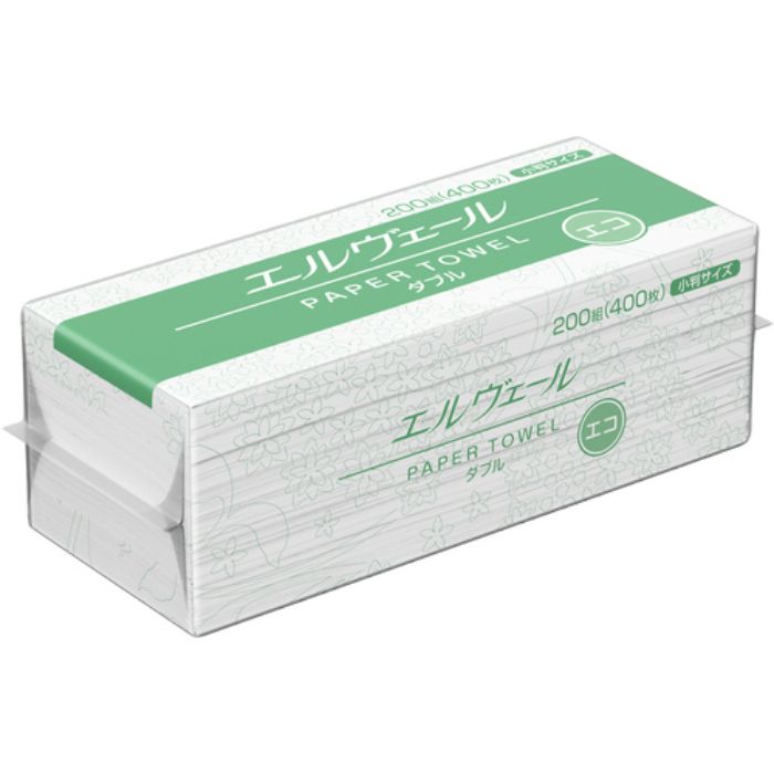 エリエール エルヴェール ペーパータオル エコ ダブル200組400枚小判(Tcode:7595271)