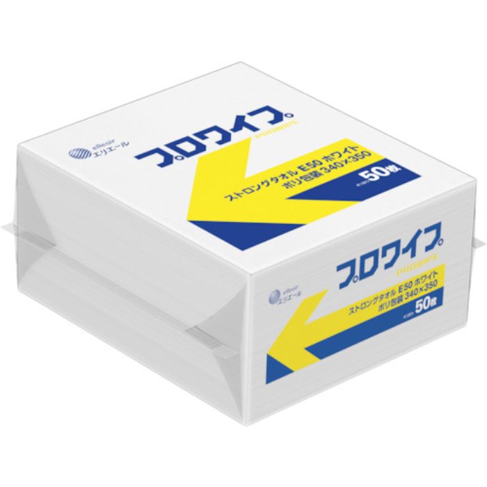 エリエール プロワイプストロングタオルE50 ホワイト ポリ包装 340×350(Tcode:4251071)