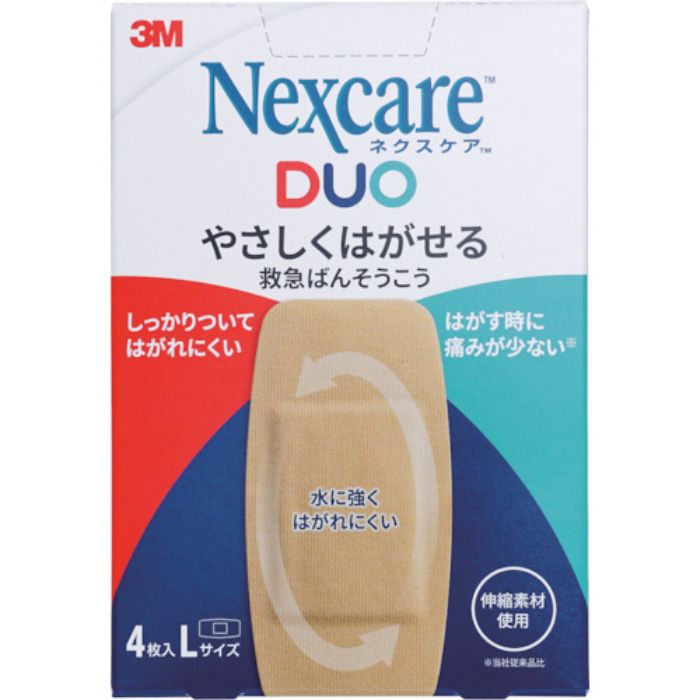 3M DUO やさしくはがせる救急ばんそうこう Lサイズ 4枚(Tcode:4414002)
