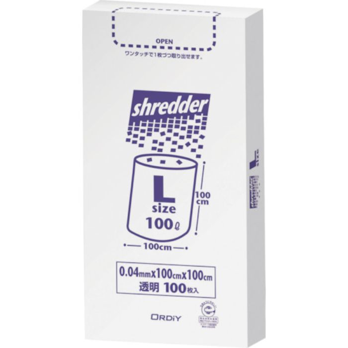 オルディ ポリバッグシュレッダー用ゴミ袋BOX L 0.04mm 透明 100P(Tcode:5628816)