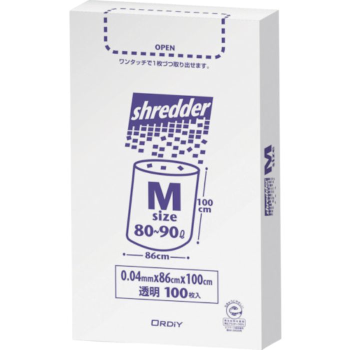 オルディ ポリバッグシュレッダー用ゴミ袋BOX M 0.04mm 透明 100P(Tcode:5628862)