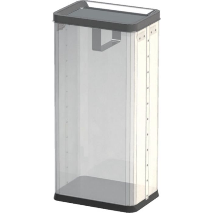 ぶんぶく 中身の見えるゴミ箱 角型ロータリー屑入れ(袋止めなし)(Tcode:4078772)