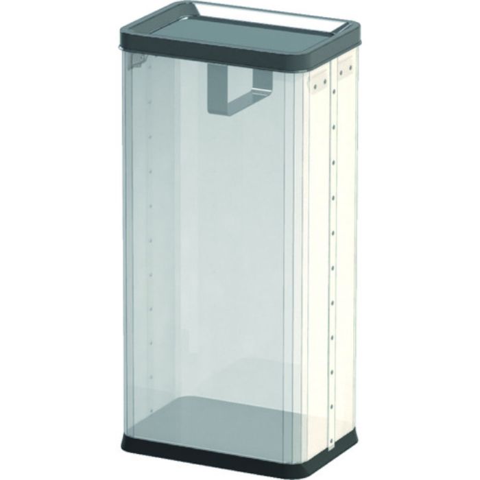 ぶんぶく 中身の見えるゴミ箱 角型ロータリー屑入(袋止め付)(Tcode:4078781)