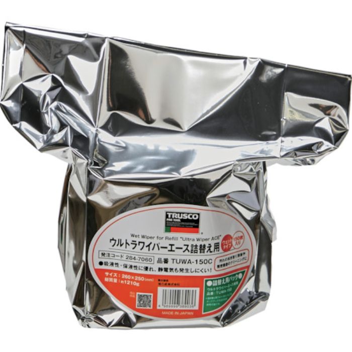 TRUSCO ウルトラワイパーエース ウェットタイプ 詰替用 150枚入(Tcode:2847060)