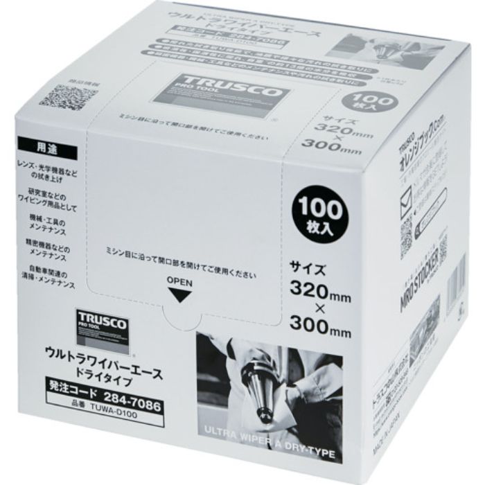 TRUSCO ウルトラワイパーエース ドライタイプ 100枚入(Tcode:2847086)