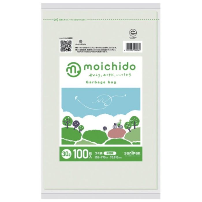 サニパック　【一時受注停止】　MOICHIDO　半透明　30L　100枚　0.013MM