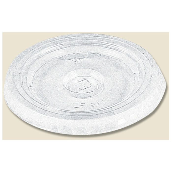 HEIKO　【一時受注停止】　プラスチックカップ　平型蓋　口径95mm用　C穴付き　透明　100個入り