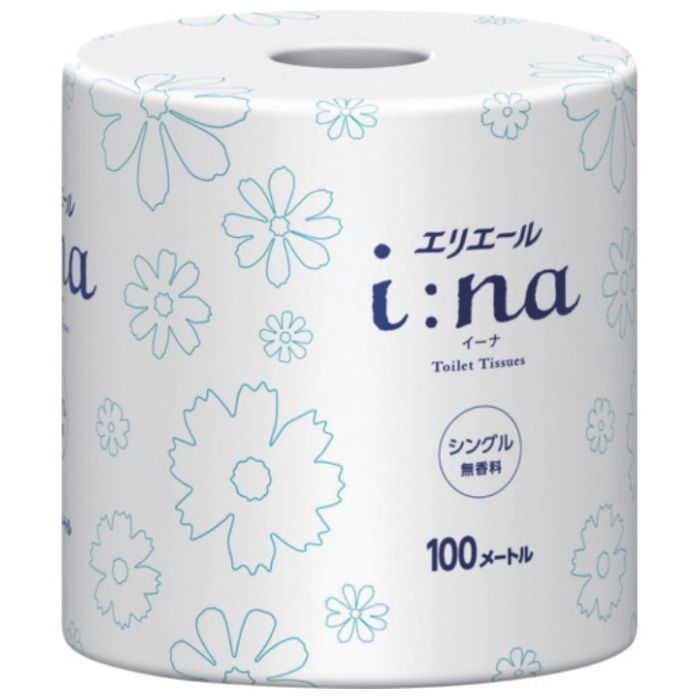 エリエール　i:naトイレットティシュー　シングル100m個包装・無香料(21000442/21001140)