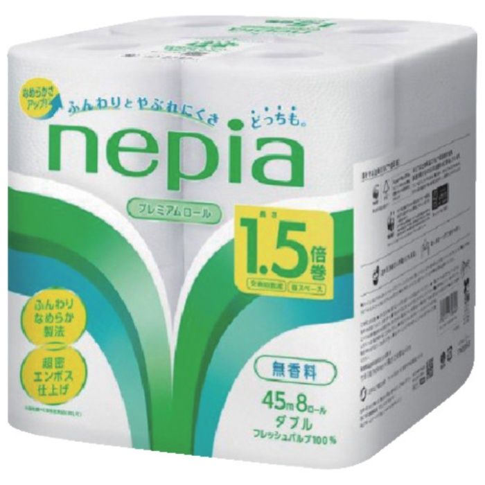 ネピア　トイレットロール　ネピア8R　ダブル　1.5倍巻き　45M