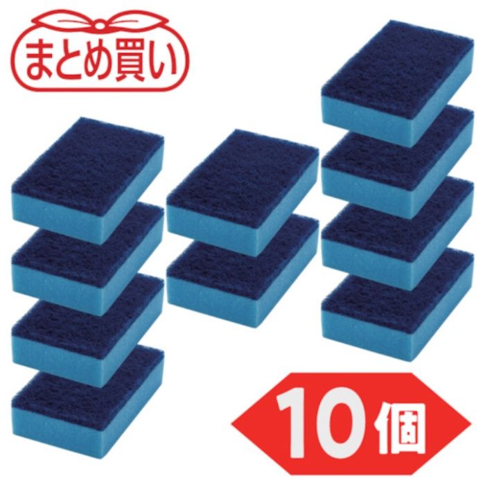 TRUSCO　まとめ買い　ハードスポンジ　ブルー　10個入