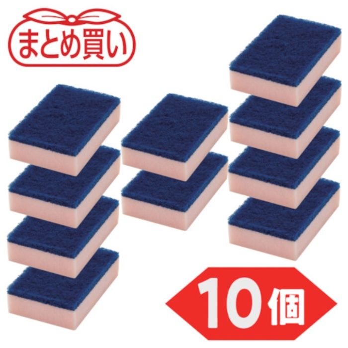 TRUSCO　まとめ買い　ハードスポンジ　ピンク　10個入
