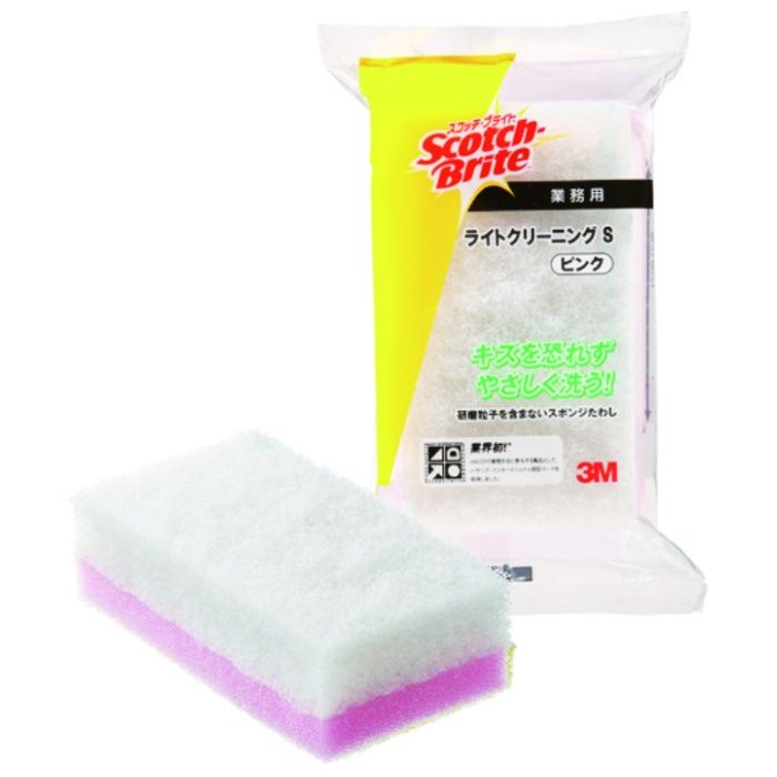 3M　スコッチ・ブライト　ライトクリーニングたわしS　ピンク　120X65mm